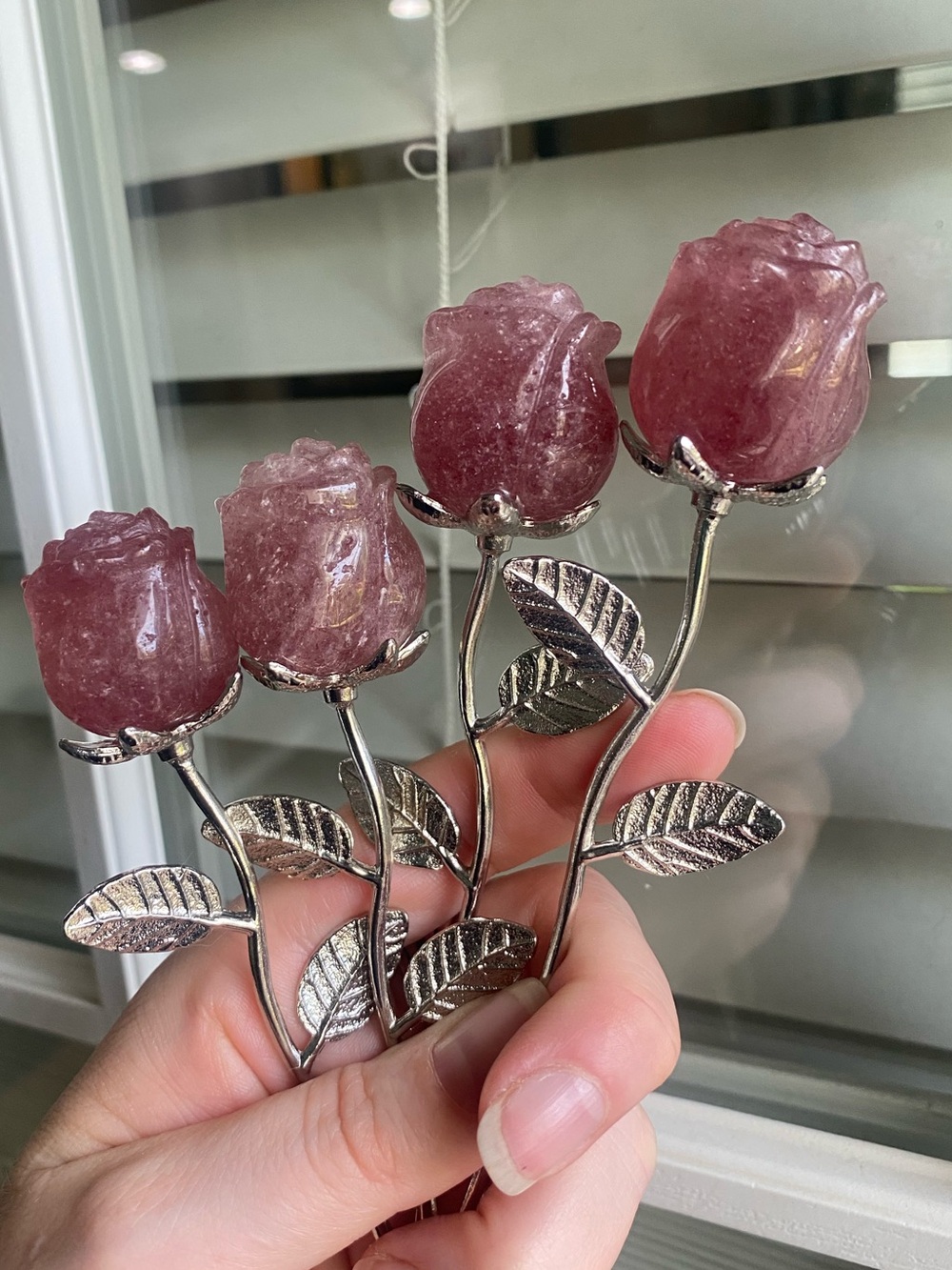 🌸💗 STRAWBERRY QUARTZ CRYSTAL ROSE 💗🌸 - Picture 5 of 5